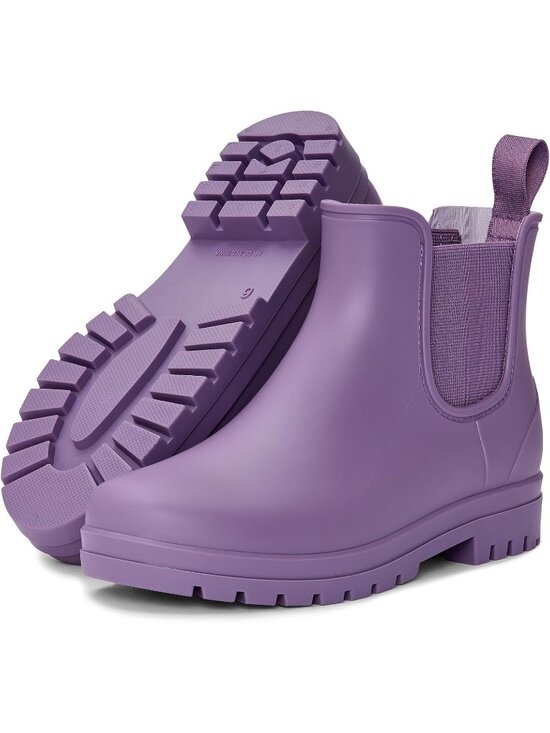 Shoes - Women's Violet Waterproof Chelsea Non-Slip Matte Rubber Lightweight Rain Boots